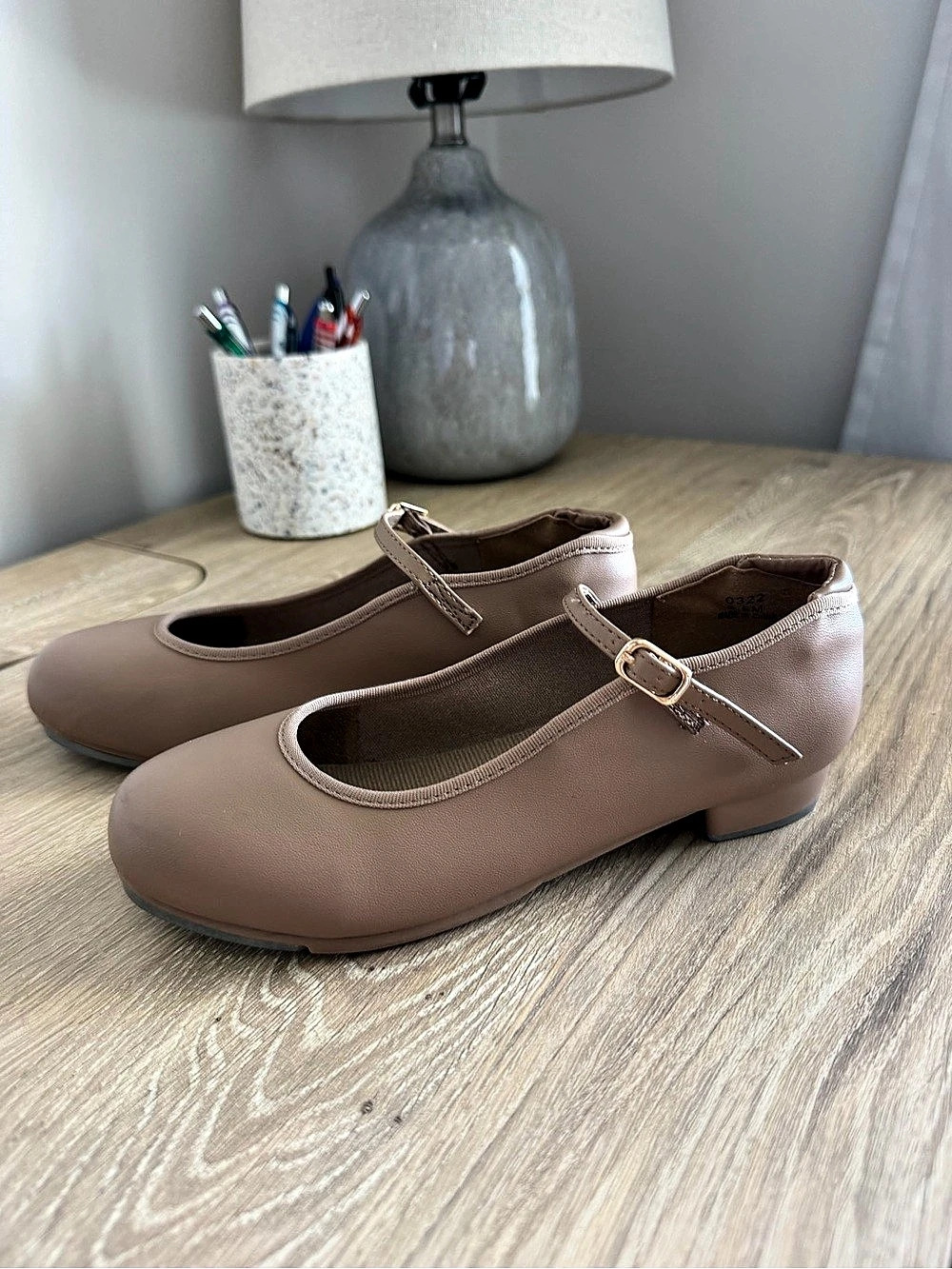 Dancing Fair Mary Jane Girls Tan Tap Shoes